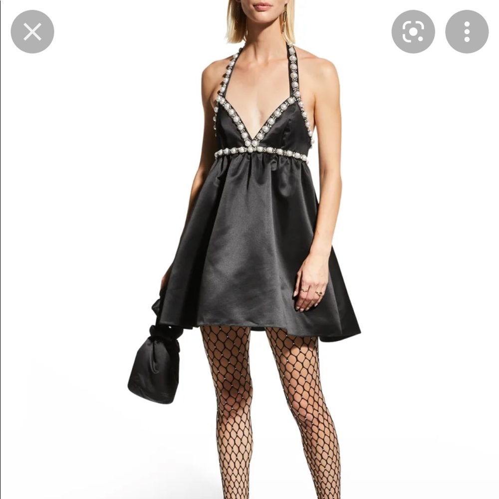 Alice + Olivia Women's Laurena Embellished Mini Dress Black